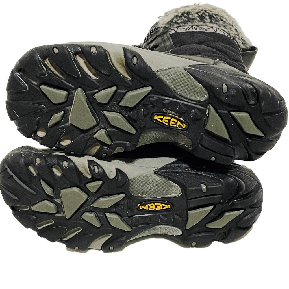 KEEN Hoodoo III Boots 6 Black Leather Waterproof Winter Fur Lace Up Insulated - Picture 15 of 15